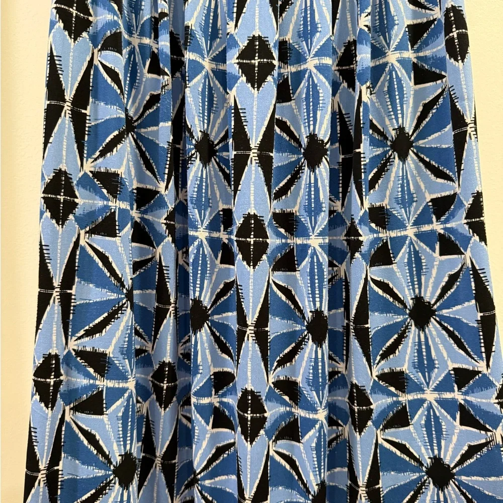 MICHAEL Michael Kors Blue and Black Geometric Midi Dress Size XS - Picture 3 of 7